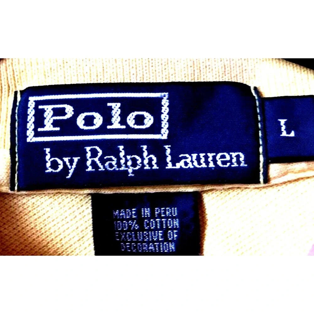 Vintage Polo Ralph Lauren Shirt Sixth Flight 18 Hole Golf Yellow Men's‎ Large